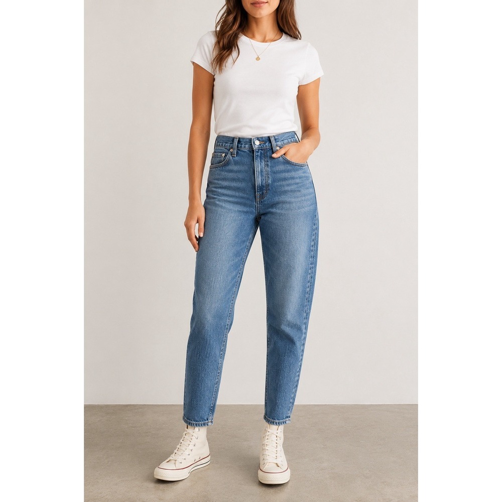 Madewell Perfect Vintage Jeans Womens 25 Blue High Rise Tapered Denim Mom Jeans